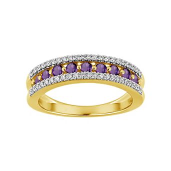 Jewelexcess 14k Gold over Sterling Silver Multi-Gemstone Band Ring