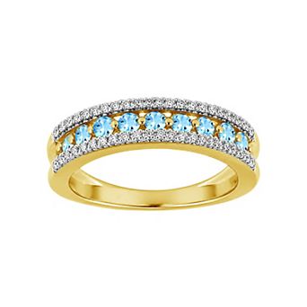 Jewelexcess 14k Gold over Sterling Silver Multi-Gemstone Band Ring