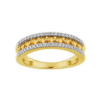 Jewelexcess 14k Gold over Sterling Silver Multi-Gemstone Band Ring