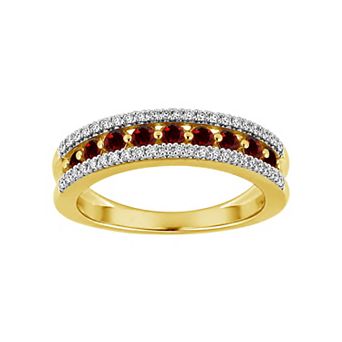 Jewelexcess 14k Gold over Sterling Silver Multi-Gemstone Band Ring