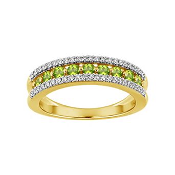 Jewelexcess 14k Gold over Sterling Silver Multi-Gemstone Band Ring
