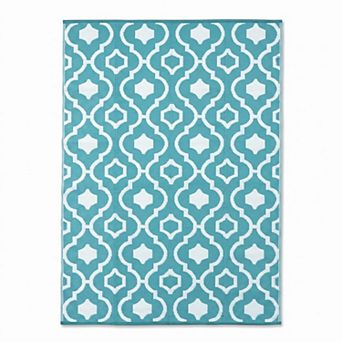 Weather-Resistant Patio Rug Outdoor Area Rug Waterproof Deck Mat Reversible & Lightweight