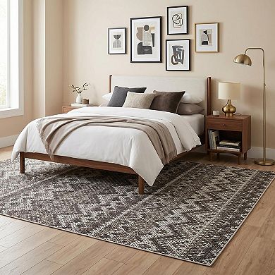 Fashionwu Vintage Pattern Rug Non Slip Floor Mat for Living Room Indoor Soft Thin Carpet