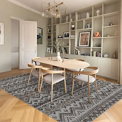 Fashionwu Vintage Pattern Rug Non Slip Floor Mat for Living Room Indoor Soft Thin Carpet