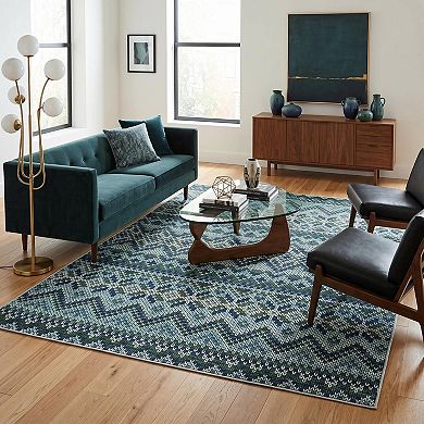 Fashionwu Vintage Pattern Rug Non Slip Floor Mat for Living Room Indoor Soft Thin Carpet