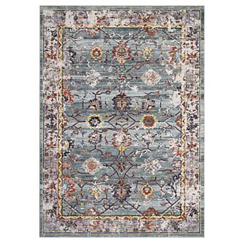 Washable Living Room Rug Non Slip, Vintage Oriental Carpet, Soft Non Shedding Low Pile