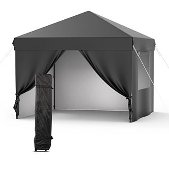 Instant Canopy Tent Outdoor Shelter with Sidewalls Adjustable Height Gazebo