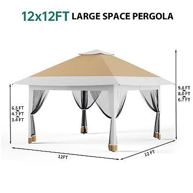 Instant Canopy Tent Outdoor Shelter with Mesh Walls Adjustable Height Gazebo