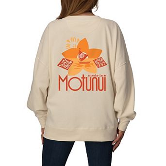Women's Disney's Moana "Made In Motunui" Oversized Fleece Crew Sweatshirt