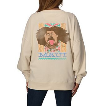 Women's Disney's Moana Maui Whetero Oversized Fleece Crew Sweatshirt