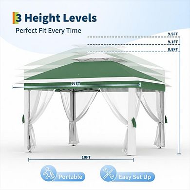 Outdoor Event Canopy Tent with Mesh Walls Foldable Shelter for Garden Patio