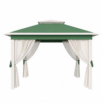 Outdoor Event Canopy Tent with Mesh Walls Foldable Shelter for Garden Patio