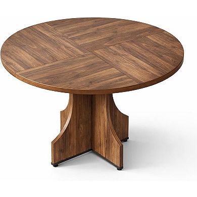 Wooden Dining Room Table with x-Shaped Stable Pedestal