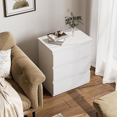 3 Drawer Nightstand Multifunctional Storage Cabinet Bedroom Home Office