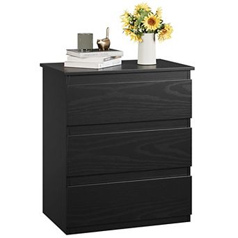 3 Drawer Nightstand Multifunctional Storage Cabinet Bedroom Home Office