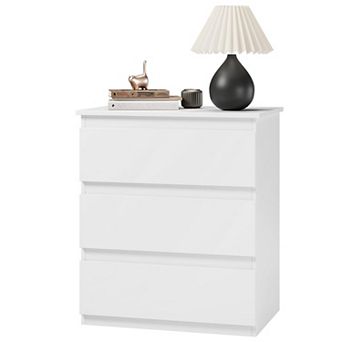 3 Drawer Nightstand Multifunctional Storage Cabinet Bedroom Home Office
