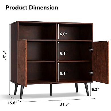 31.5 in Large Sideboard Buffet Credenza Storage Cabinet with Shelves