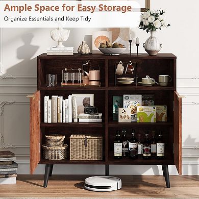 31.5 in Large Sideboard Buffet Credenza Storage Cabinet with Shelves