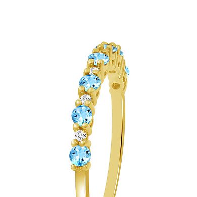 Jewelexcess 14k Gold over Sterling Silver Multi-Gemstone Ring