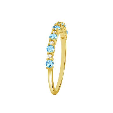 Jewelexcess 14k Gold over Sterling Silver Multi-Gemstone Ring