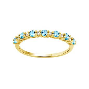 Jewelexcess 14k Gold over Sterling Silver Multi-Gemstone Ring