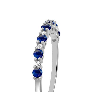 Jewelexcess Sterling Silver Prong Set Multi-Gemstone Ring