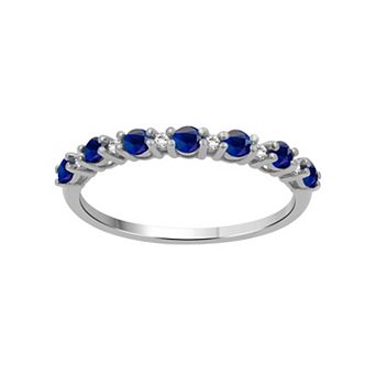 Jewelexcess Sterling Silver Prong Set Multi-Gemstone Ring