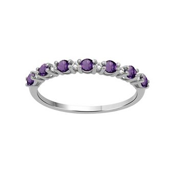 Jewelexcess Sterling Silver Prong Set Multi-Gemstone Ring