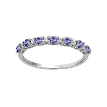 Jewelexcess Sterling Silver Prong Set Multi-Gemstone Ring