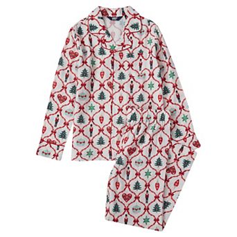 Girls 4-18 Lands' End Flannel 2 pc Pajama Top & Pajama Bottoms Set