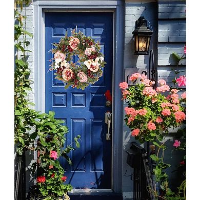 24in Floral Wreath Spring Summer Door Window Home Decor