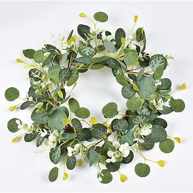 14" Artificial Eucalyptus Wreath Spring Summer Farmhouse Door Decor