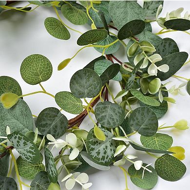 14" Artificial Eucalyptus Wreath Spring Summer Farmhouse Door Decor