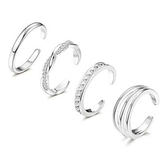 4 pc Simple Beach Foot Jewelry Rings