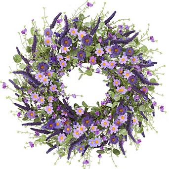 24-inch Lavender Eucalyptus Wreath Spring Summer Door Decor