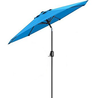 9FT Tan Outdoor Patio Market Umbrella with 6 Sturdy Ribs-UV Protection Waterproof for Garden