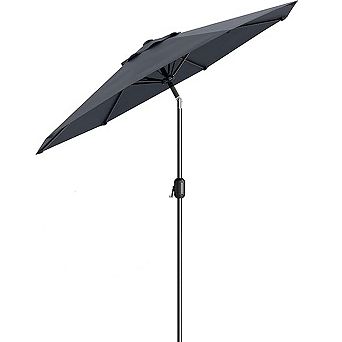 9FT Tan Outdoor Patio Market Umbrella with 6 Sturdy Ribs-UV Protection Waterproof for Garden