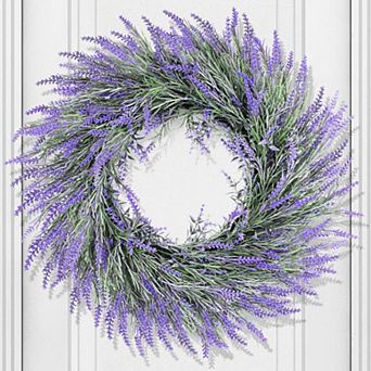 24" Lavender Door Wreath Artificial Purple Spring Summer Farmhouse Decor