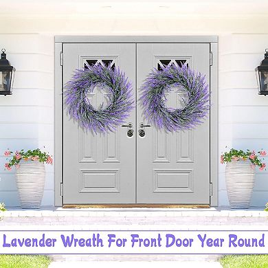 24" Lavender Door Wreath Artificial Purple Spring Summer Farmhouse Decor
