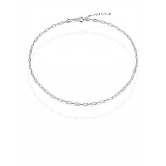Simple Silver Chain Choker Necklace