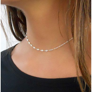 Simple Silver Chain Choker Necklace