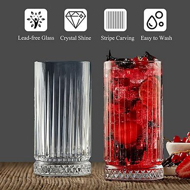 4pc Tall Glass Set, Drinking Glasses for Everyday Beverages
