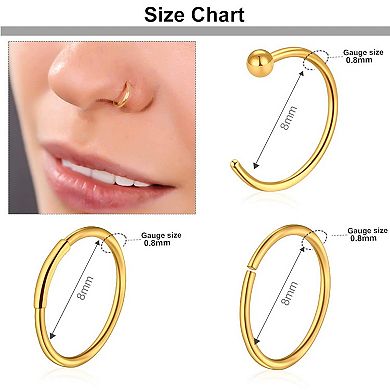 Nose Stud and Hoop Pack Set