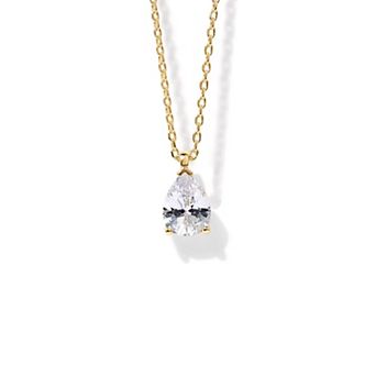 Cubic Zirconia Pendant Necklace with Slider Chain