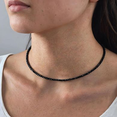 Black Spinel Beaded Choker Necklace
