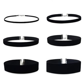 6 pc Gothic Velvet Choker Set
