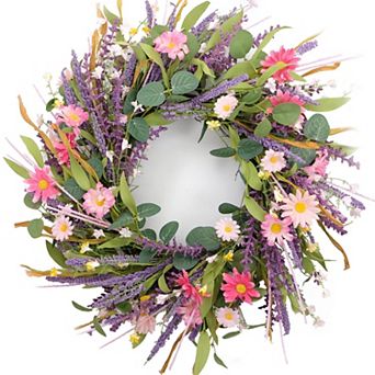 22"Artificial Lavender Wreath Spring Summer Decor