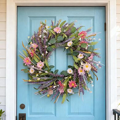 22"Artificial Lavender Wreath Spring Summer Decor