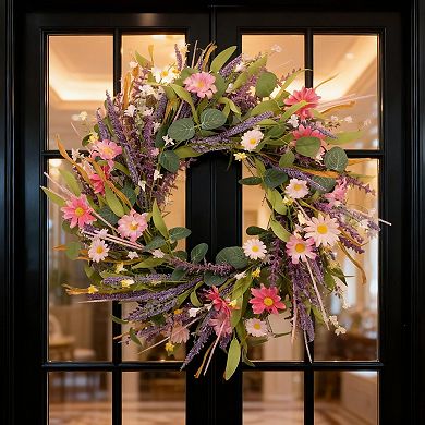 22"Artificial Lavender Wreath Spring Summer Decor