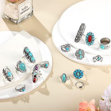 Bohemian Gemstone Knuckle Rings Set